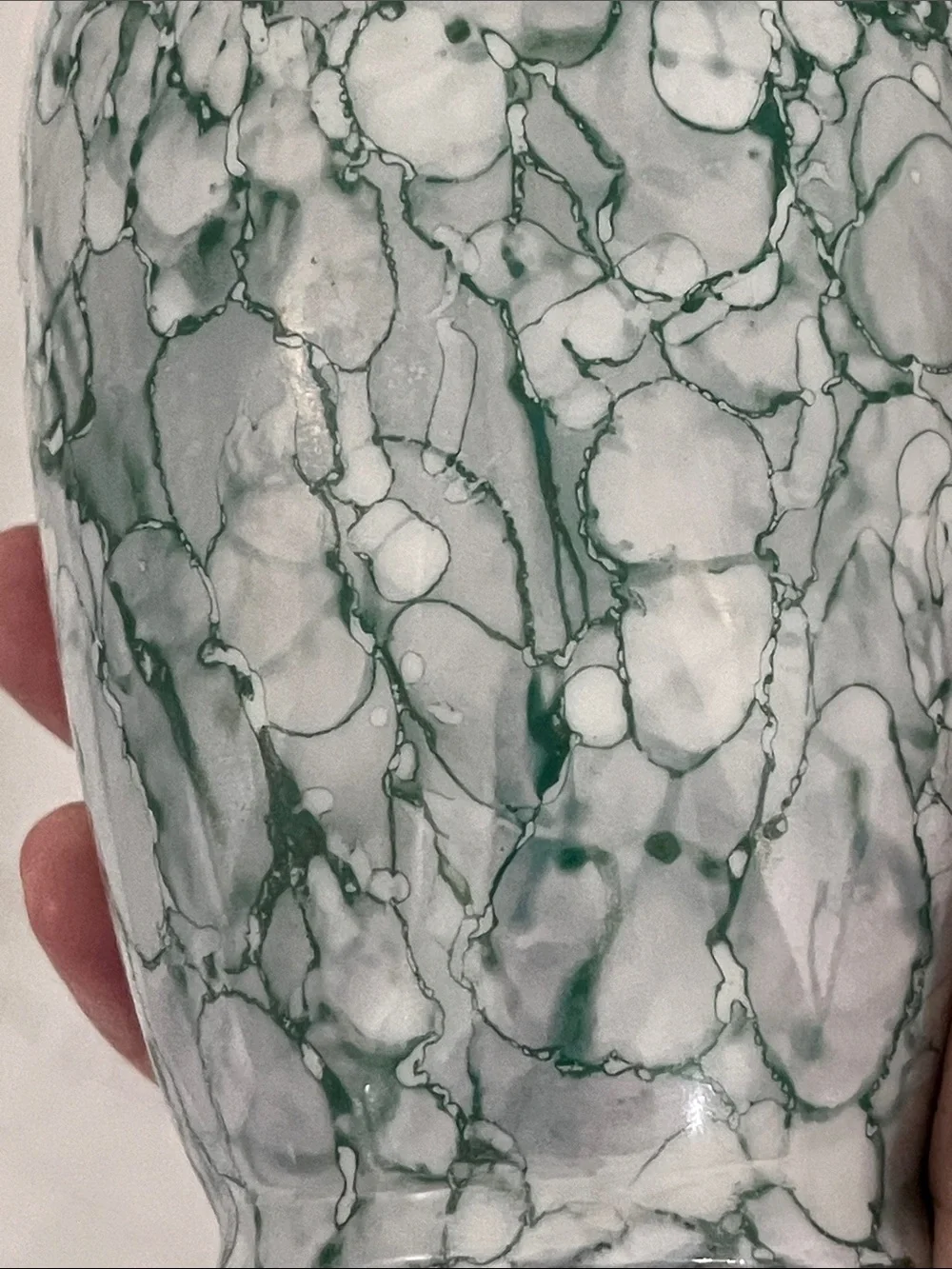 Maine Porcelain Green Marble  Vase by S Designs Brewer Maine